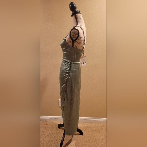 NWT ZARA SATIN DRESS - Picture 4 of 5
